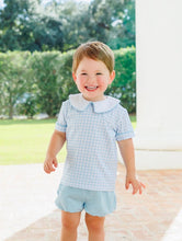 Load image into Gallery viewer, Powder Blue Plaid Bloomer Set by Jellybean
