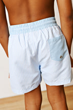 Load image into Gallery viewer, Baby Blue Stripe Swim Trunks by Swoon Kids
