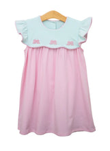 Load image into Gallery viewer, French Knot Bow Scallop Dress by Jellybean

