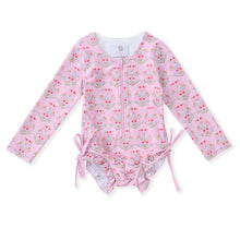 Load image into Gallery viewer, Colorful Floral LS Rashgaurd Swim by Swoon Kids
