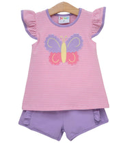 Load image into Gallery viewer, Butterfly Kisses Ruffle Short Set by Jellybean
