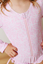 Load image into Gallery viewer, Ribbons and Bows LS Rashgaurd Swim by Swoon Kids
