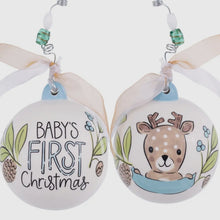 Load image into Gallery viewer, Baby Boy Fawn 1st Christmas Ornament

