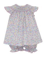Load image into Gallery viewer, Multi Color Floral Angel Wing Bishop Bloomer Set by Petit Bebe
