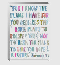Load image into Gallery viewer, Jeremiah 29:11 “For I Know The Plans I Have For You” Acrylic Block by Chelsea McShane Art
