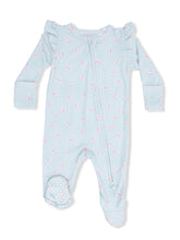 Load image into Gallery viewer, Tiny Cherry Stripe 2 Way Ruffle Sleeve Zipper Footie by Angel Dear
