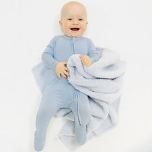 Load image into Gallery viewer, Solid Blue Fog 2 Way Zipper Footie by Angel Dear
