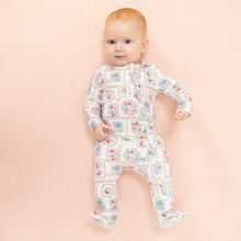 Load image into Gallery viewer, Julep's Floral Patchwork 2 Way Ruffle Back Zipper Footie by Angel Dear
