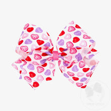 Load image into Gallery viewer, Conversation Heart Hair Bow by Wee Ones (2 Sizes)
