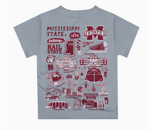 Load image into Gallery viewer, Mississippi State Bulldogs Hand Sketched Impressions T-Shirt
