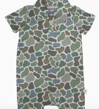 Load image into Gallery viewer, Pebble Camo Polo Romper by Goosies
