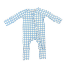 Load image into Gallery viewer, Blue Gingham Bamboo Zippy by Twinkling Star
