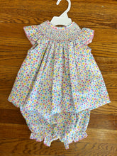 Load image into Gallery viewer, Multi Color Floral Angel Wing Bishop Bloomer Set by Petit Bebe
