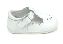 Load image into Gallery viewer, White Dottie Scalloped Angel T-Strap Shoes
