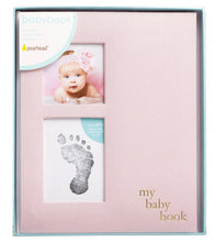 Load image into Gallery viewer, Pink Linen Baby Book with Ink Pad
