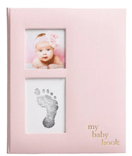 Load image into Gallery viewer, Pink Linen Baby Book with Ink Pad
